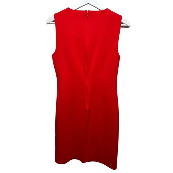 Banana Republic Dress Women Sz 4 Orange Sheath Sleeveless Work Stretch Solid - Picture 8 of 12